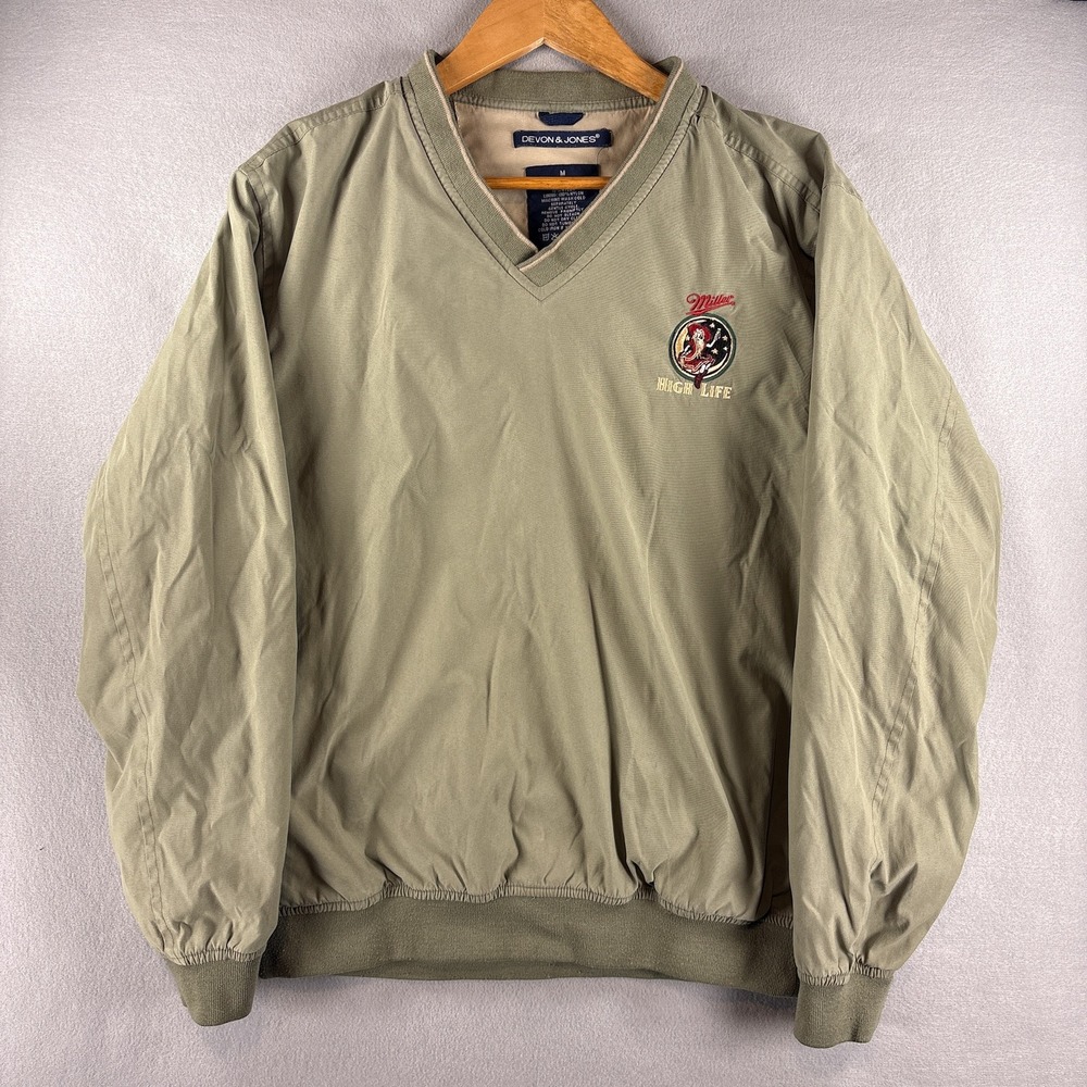 Vintage Miller High Life Medium Delivery Pullover Windbreaker Jacket Tan